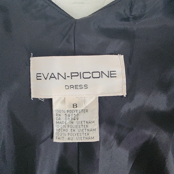 Vintage Black Evan Picone Dress Size 8 - Picture 3 of 4
